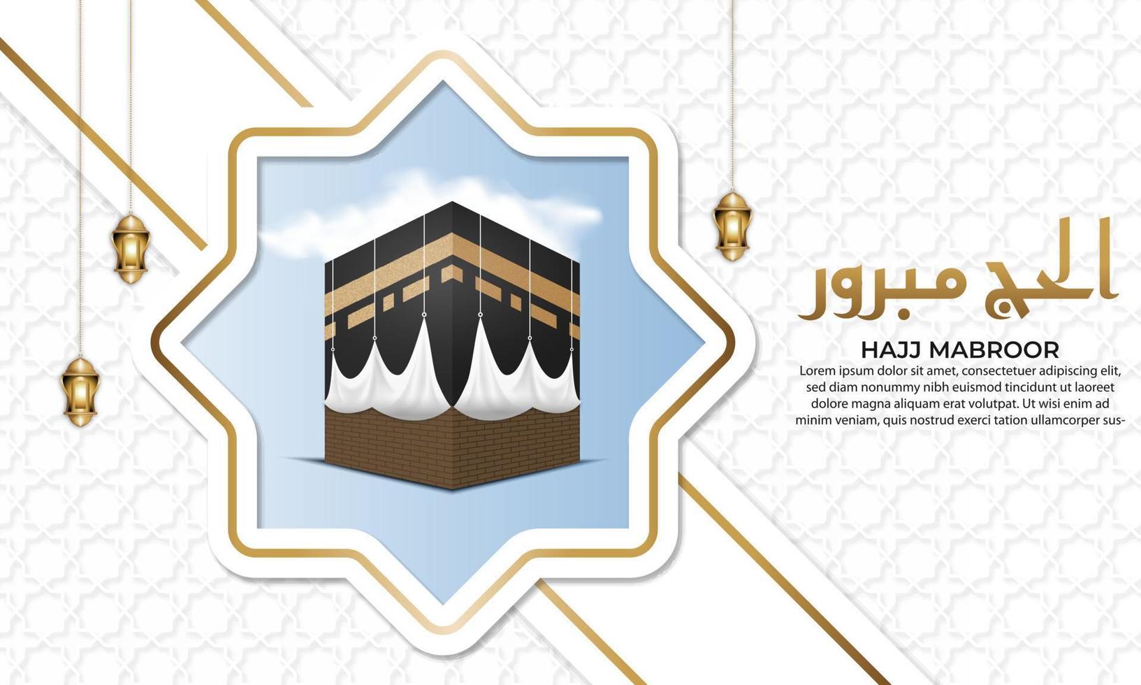 Webislamic greeting hajj for eid adha mubarak and pilgrimage vector
