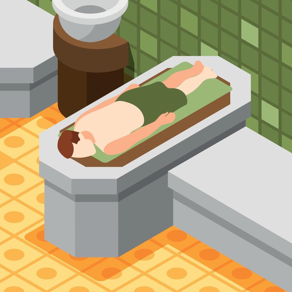 Bathhouse Isometric Background vector