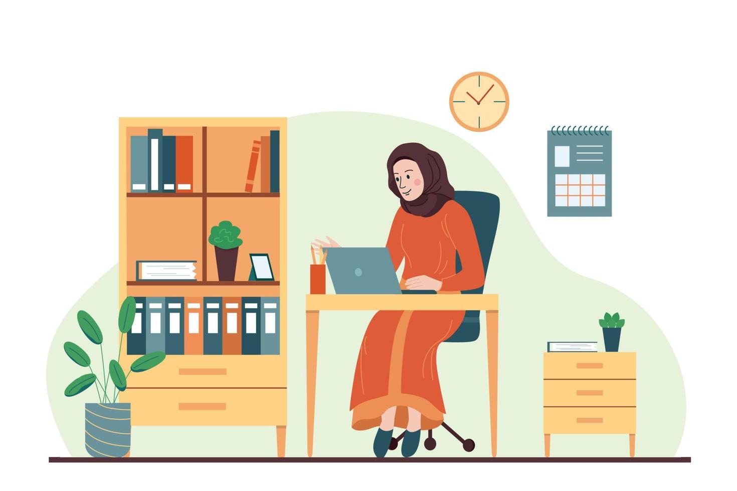 Hijab Business Woman Composition vector