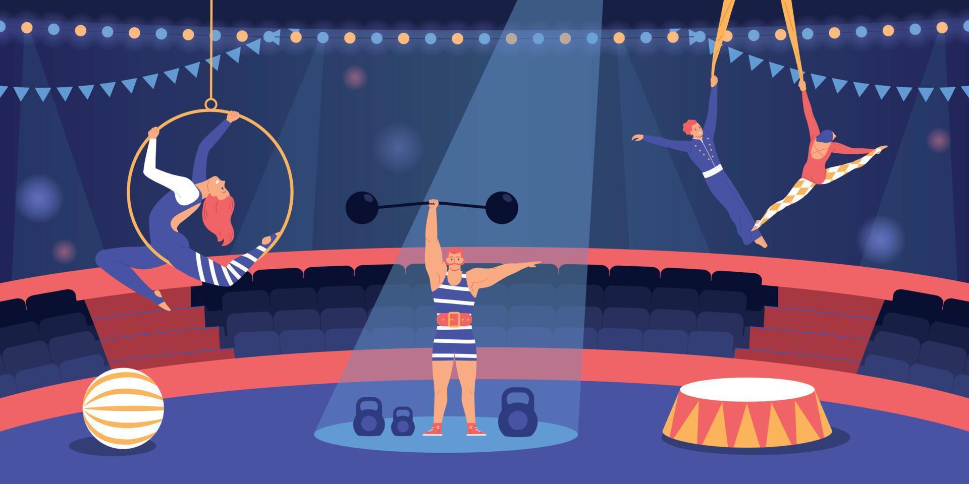 Circus Flat Composition vector