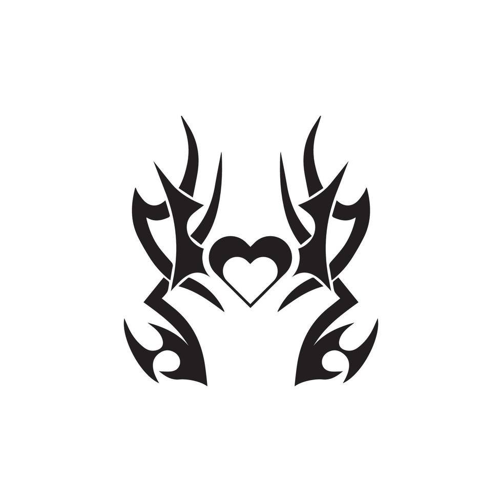 Diseño de ilustración de vector de icono de tatuaje tribal