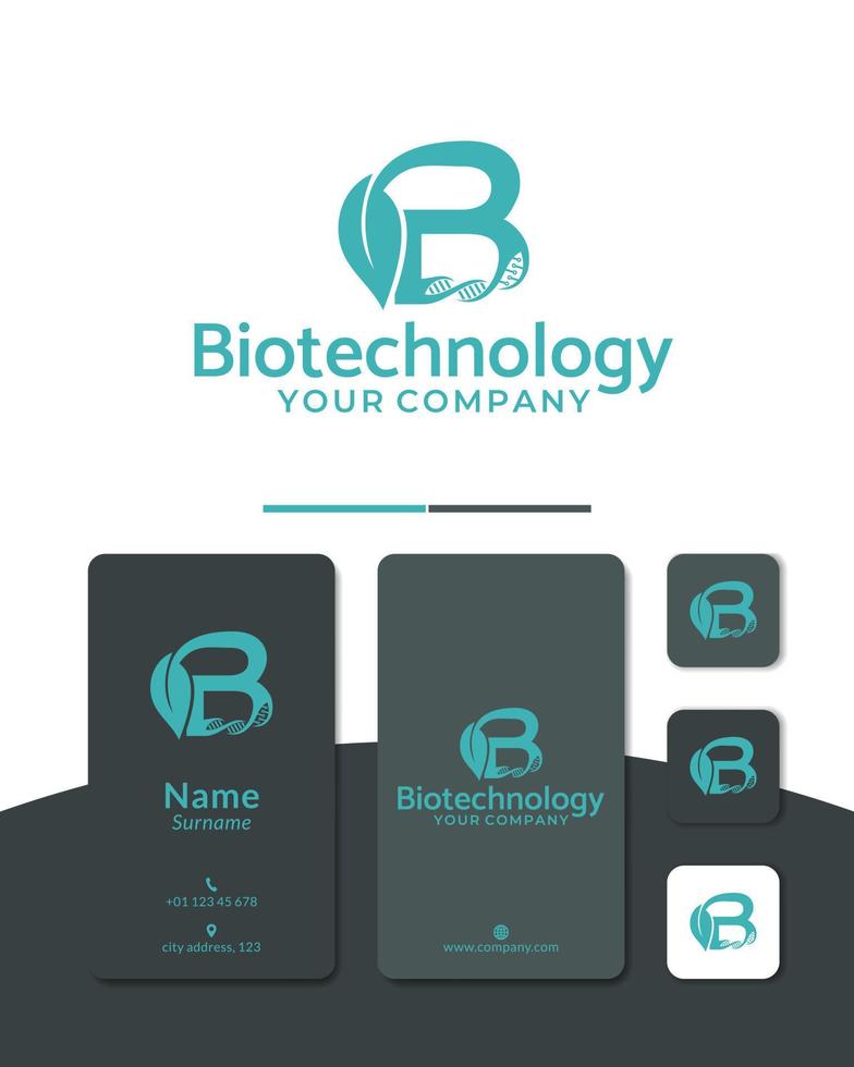 letter B for biotechnology logo designs vector