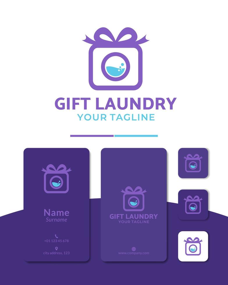 logo design gift laundry vector