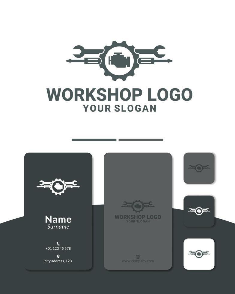 service machine logo design vector, workshop, wrench, screwdriver vector