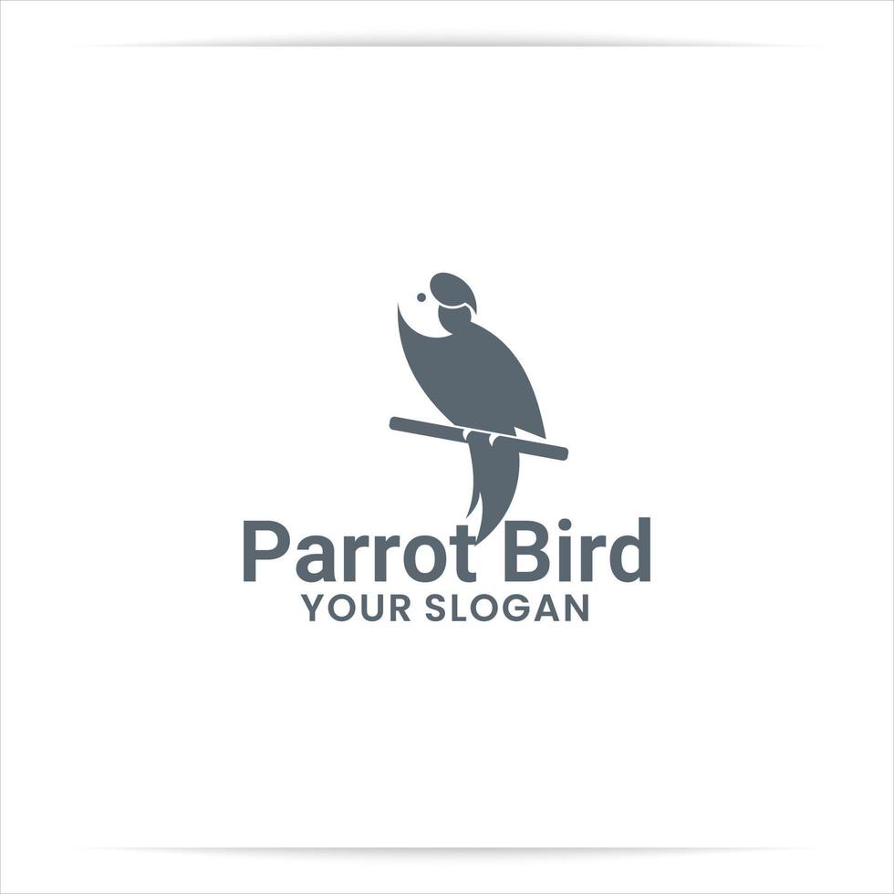 macaw bird logo design, parrot, negative space vector