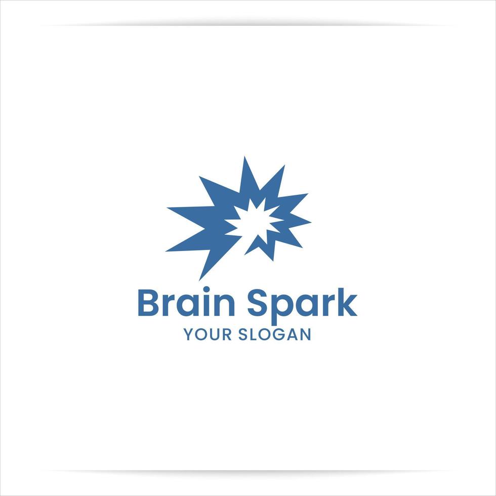 logo design brain spark vector