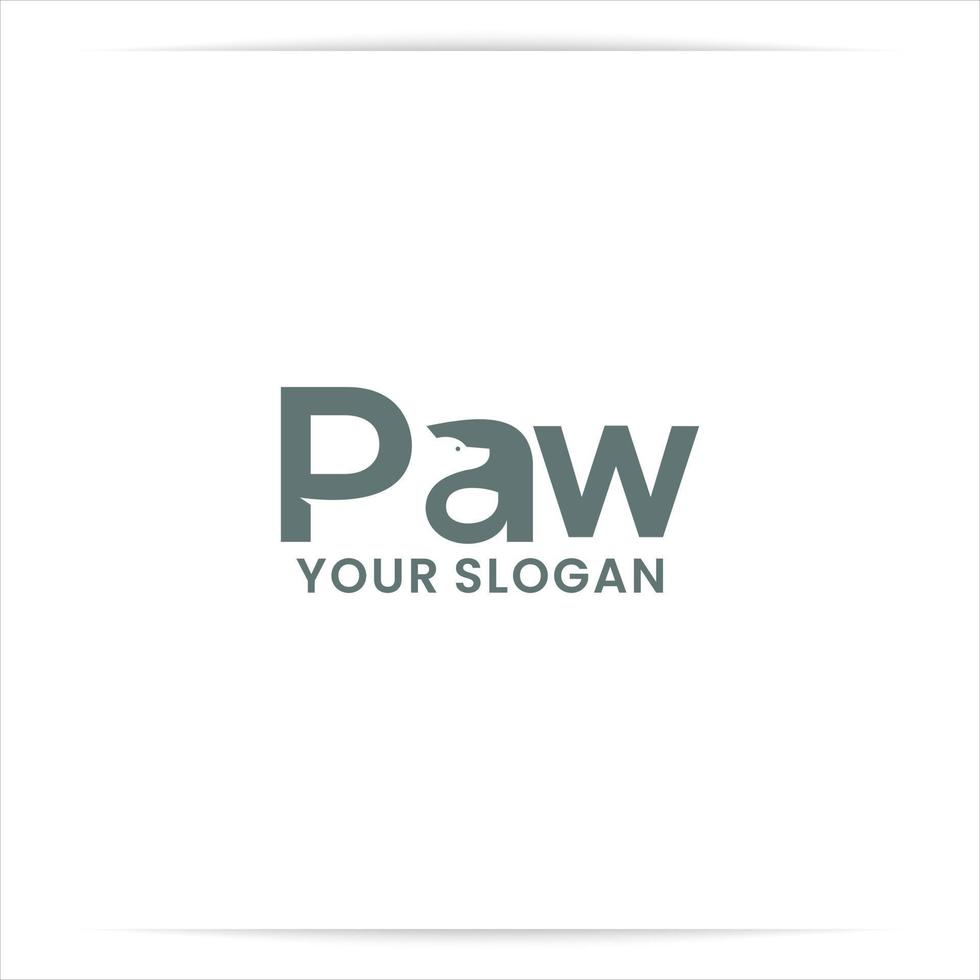 logo design negative space dog in paw vector