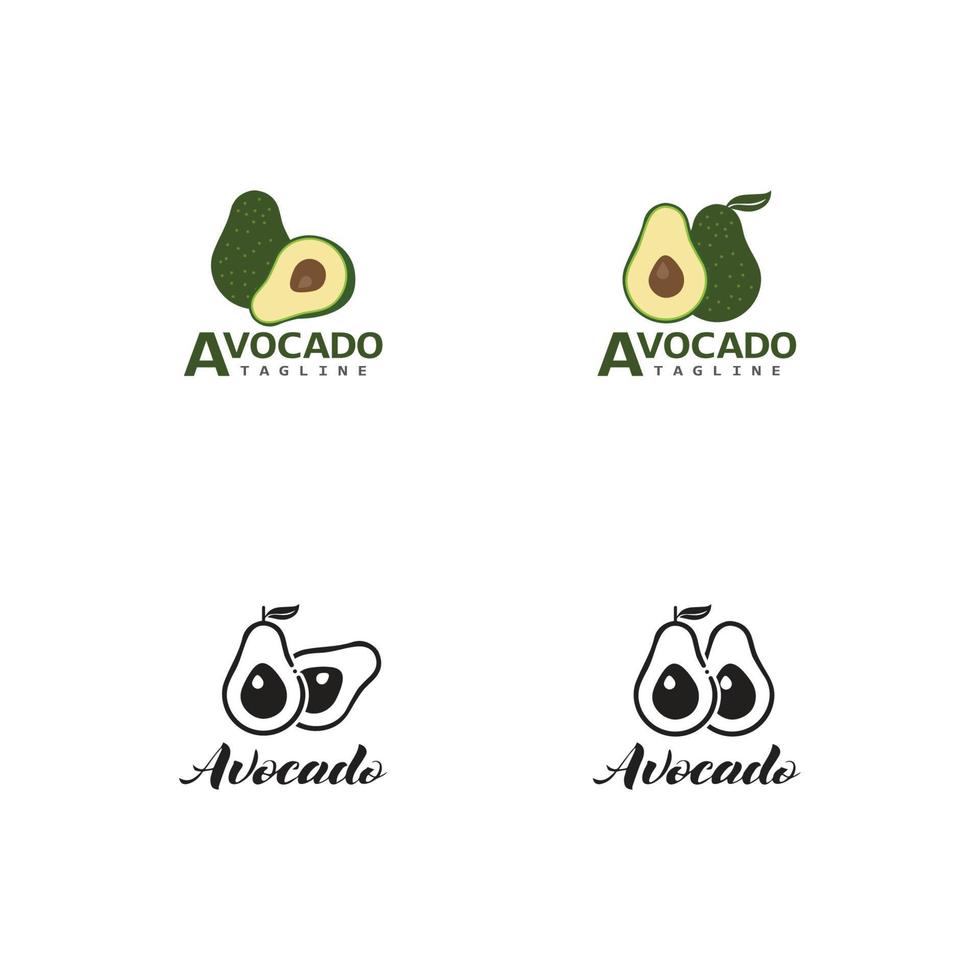 diseño de ilustración de icono de vector de aguacate