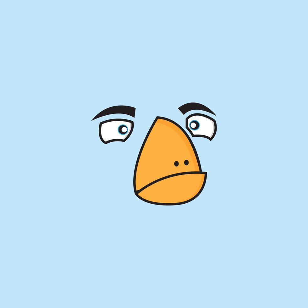 cartoon birdies face emoticon design vector