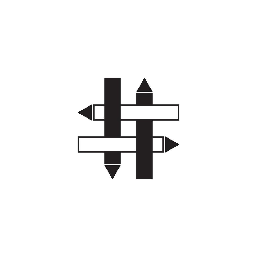 plantilla de diseño creativo de símbolo de hashtag vector