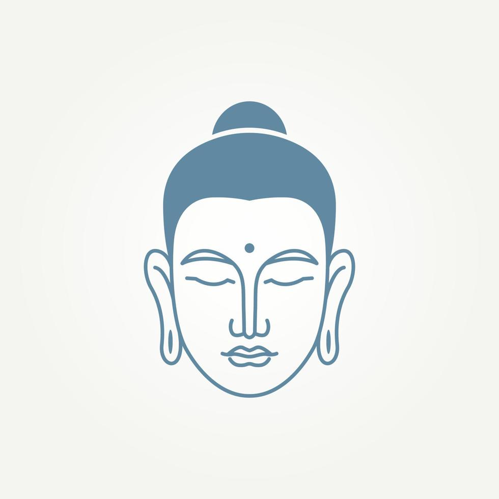 isolated buddha's head simple line art template vector illustration design. minimalist monoline meditation, spirituality, religion symbol icon logo concept