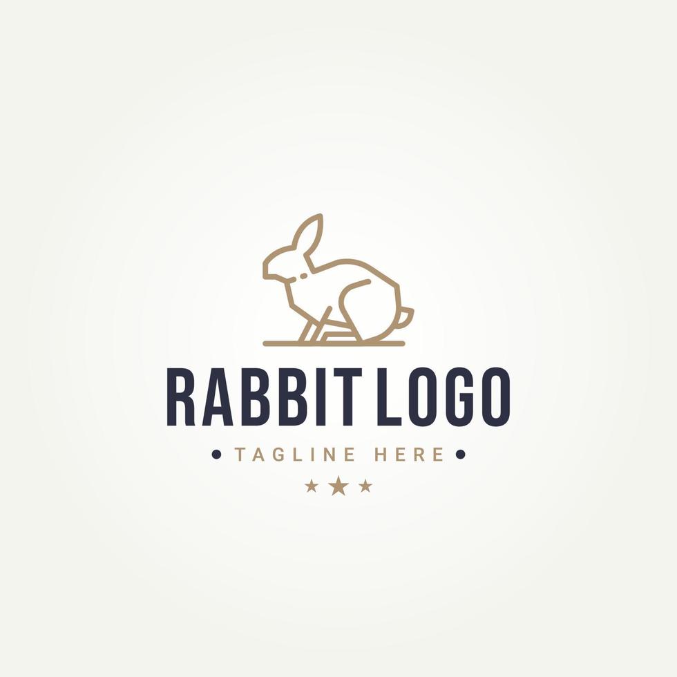 elegant rabbit simple minimalist line art logo icon template vector illustration design