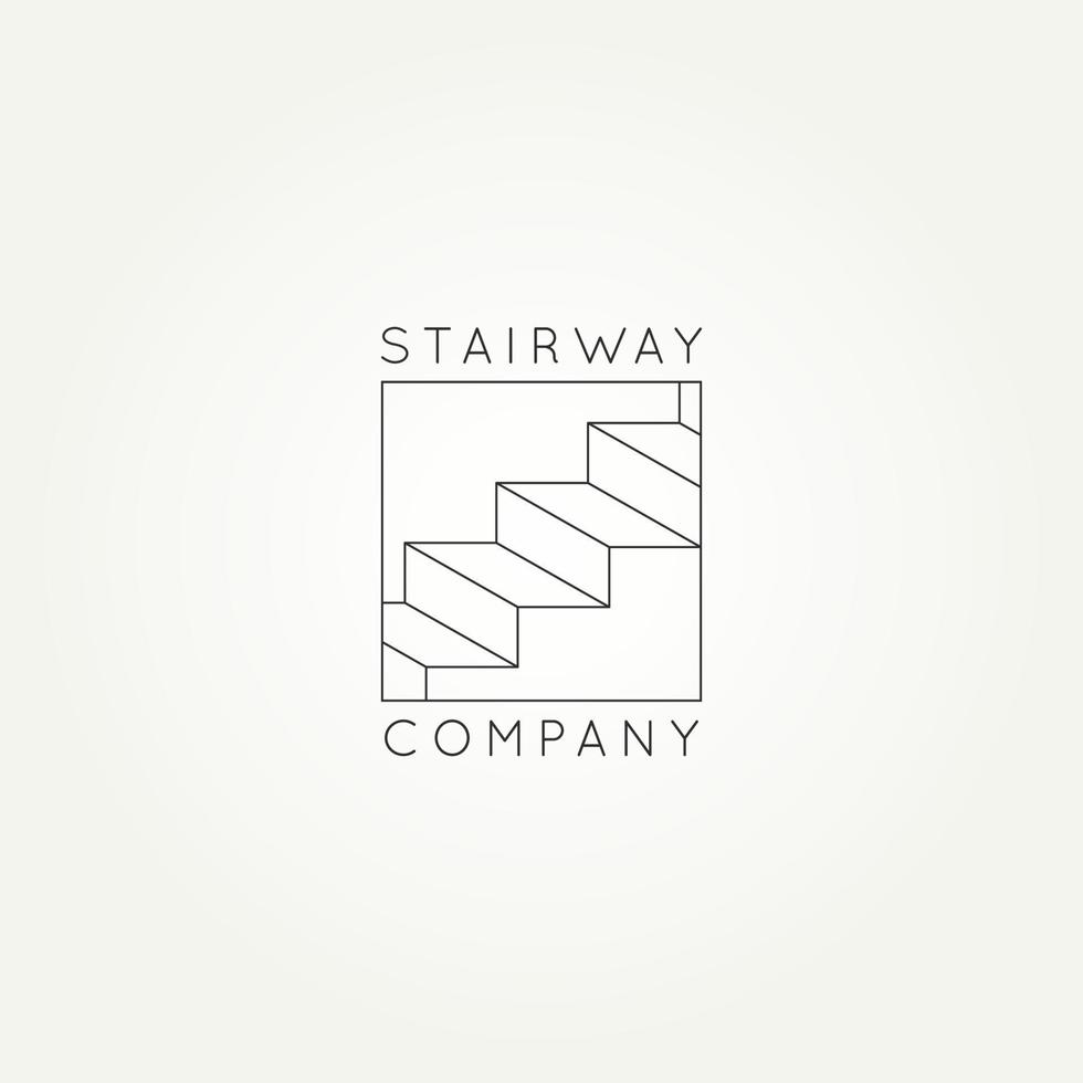 simple stairway line art logo template vector illustration design. minimalist architecture or interior company logo concept