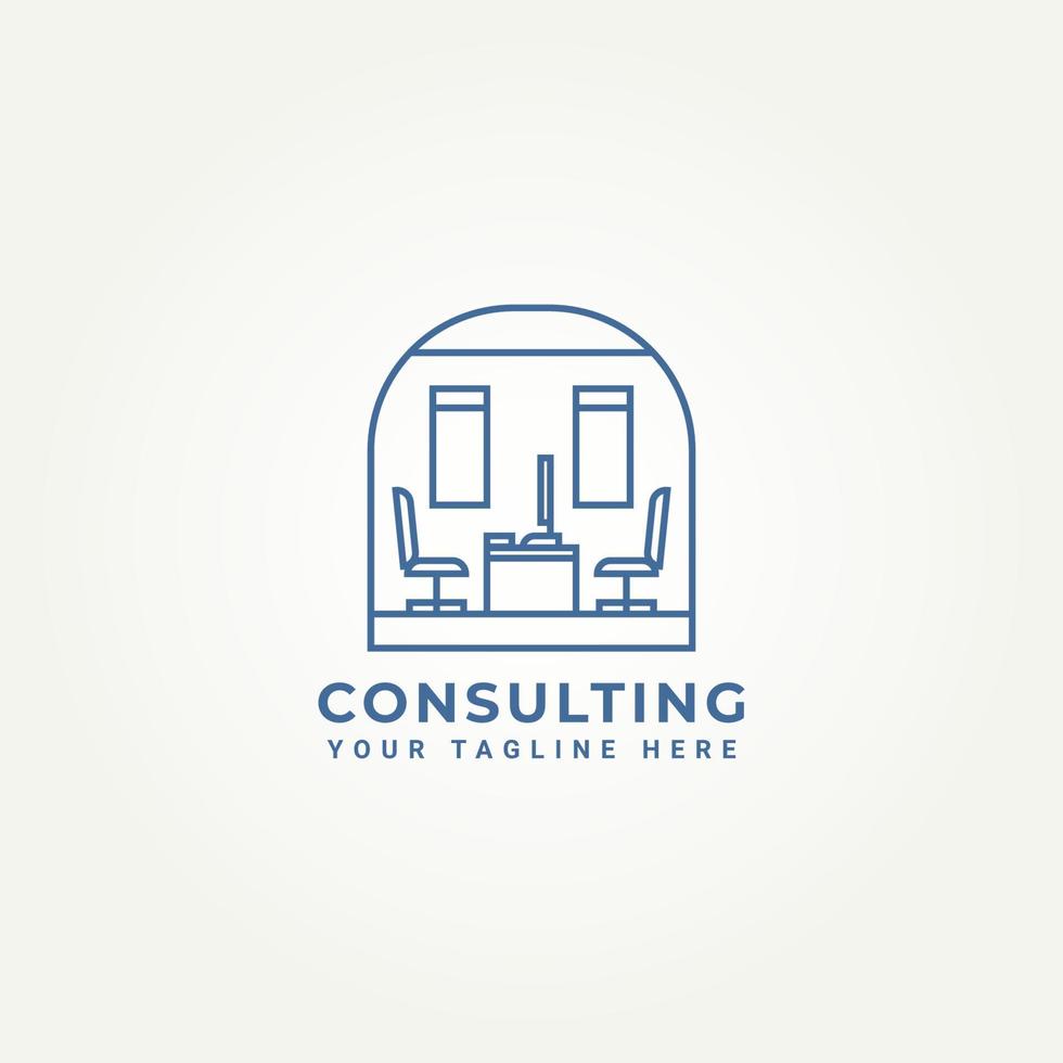 minimalist business consulting logo template vector illustration design. simple consulting room symbol logo concept