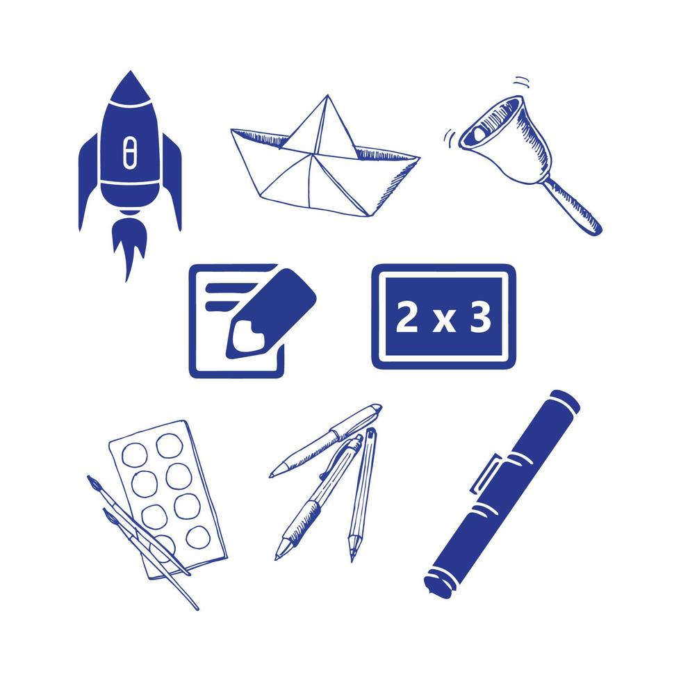 Diseño de ilustración de vector de icono de elemento de regreso a la escuela