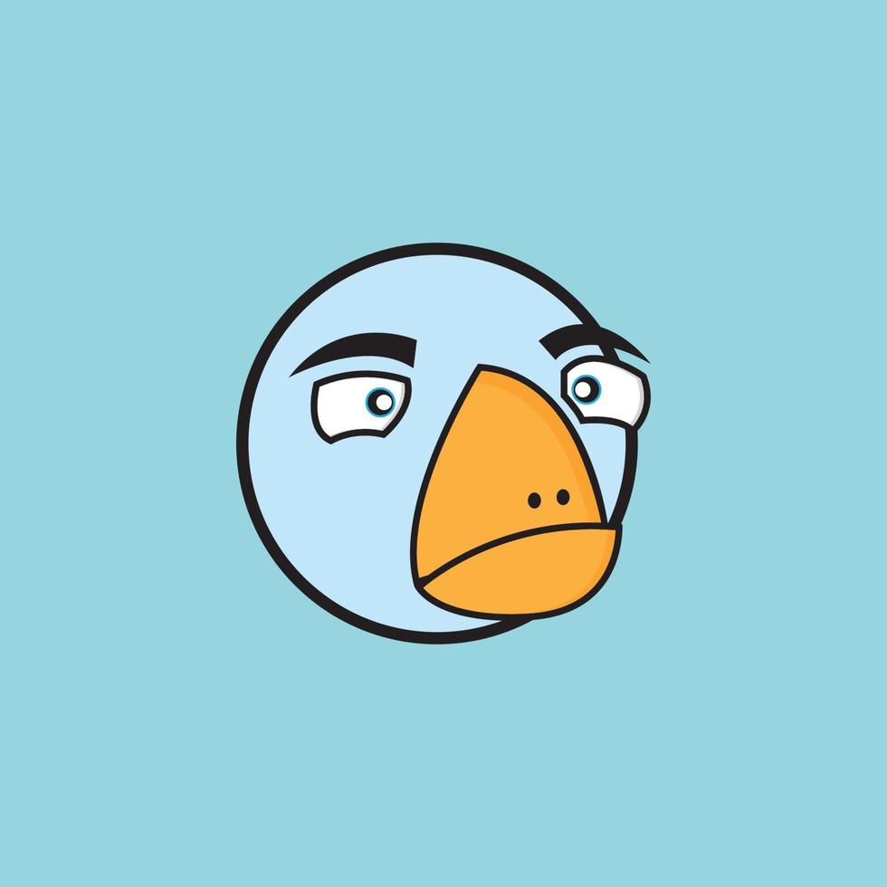 cartoon birdies face emoticon design vector