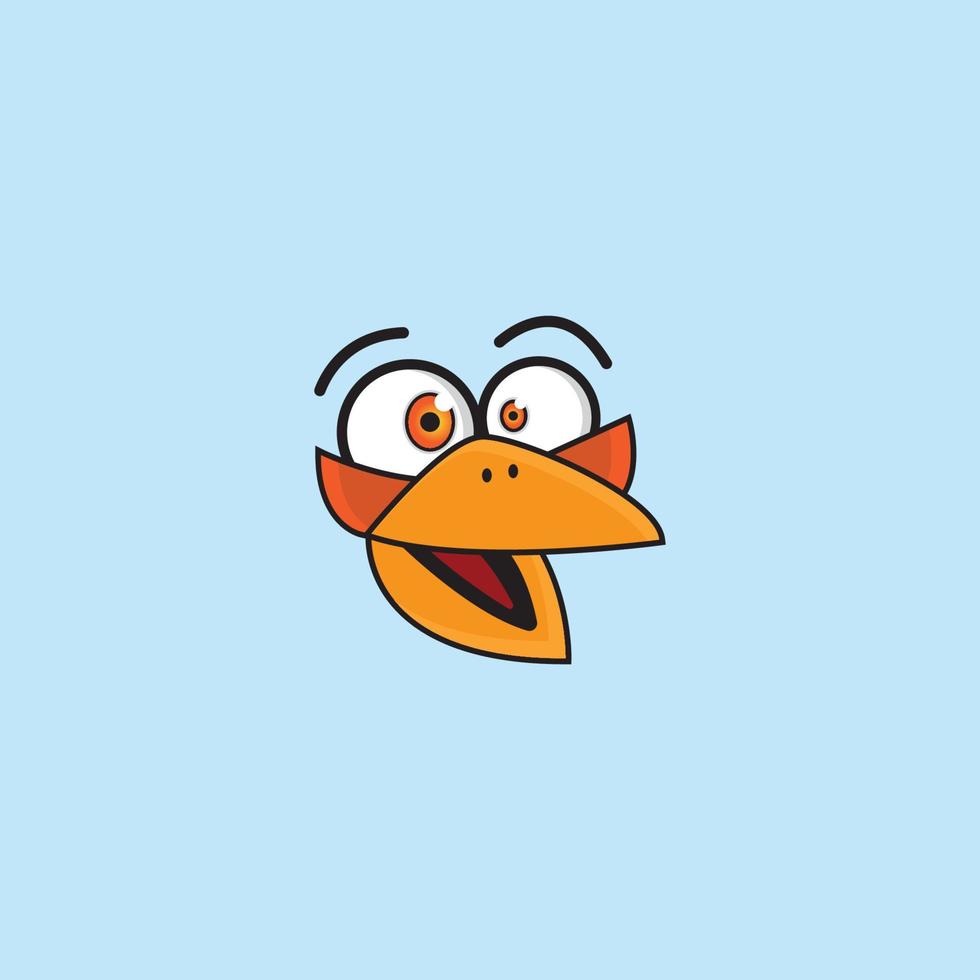 cartoon birdies face emoticon design vector