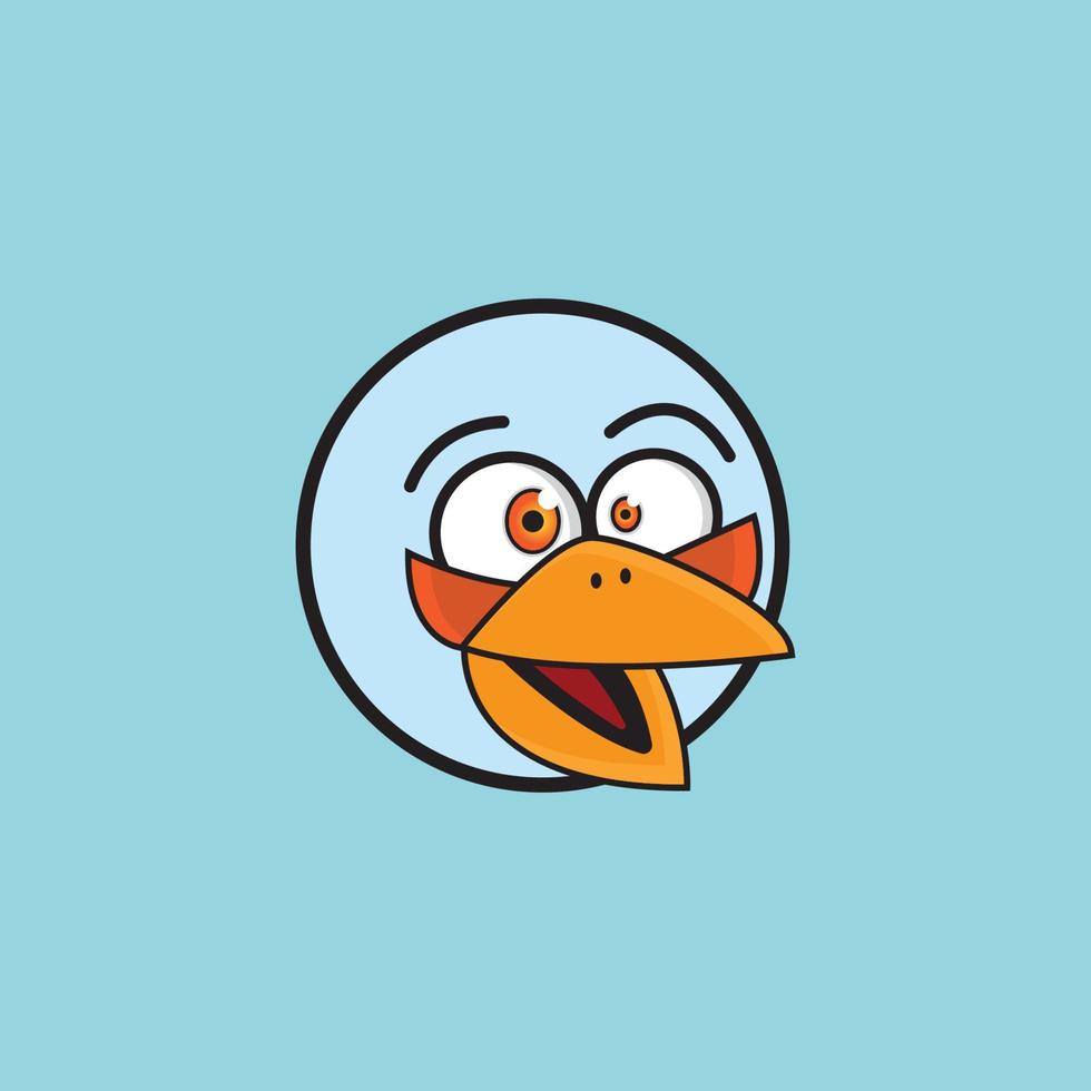 cartoon birdies face emoticon design vector