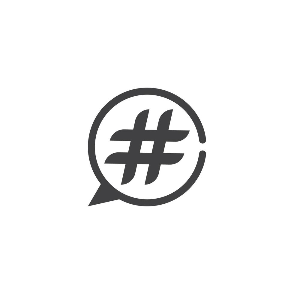 plantilla de diseño creativo de símbolo de hashtag vector