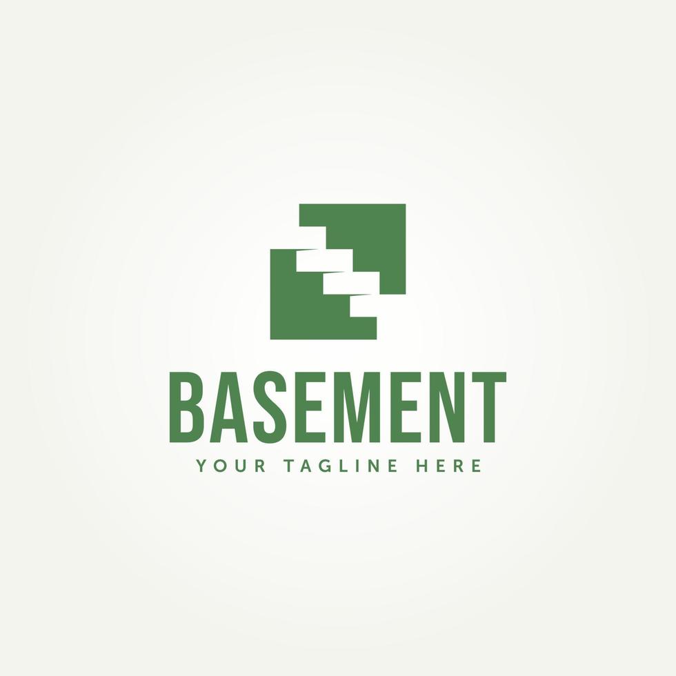 simple basement blank space logo template vector illustration design. minimalist underground building business logo concept