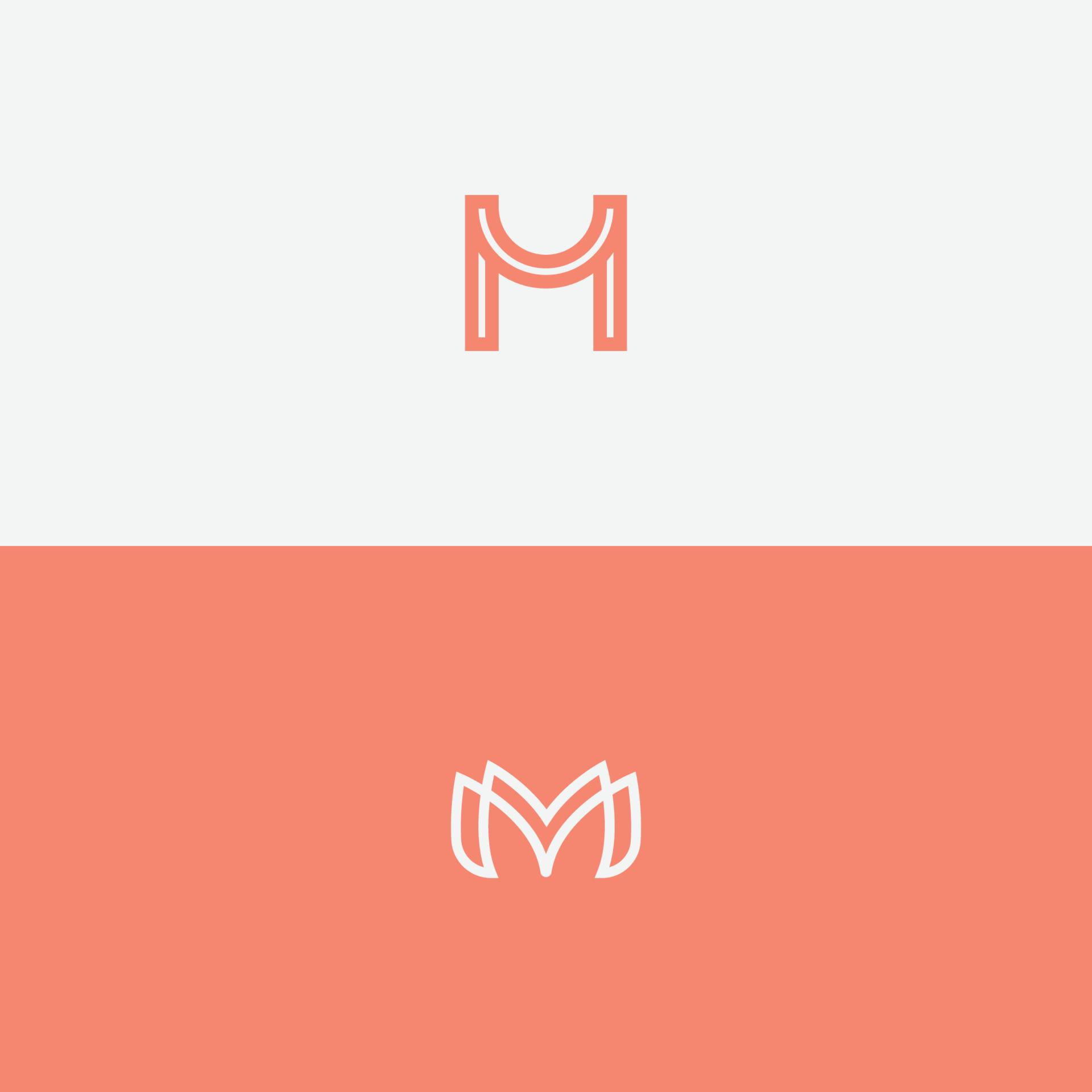 Double m alphanumeric logo Template