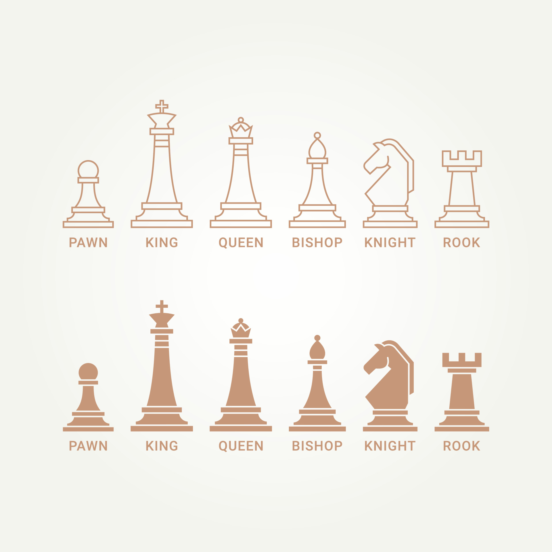 Minimalist Collection Of Chess Piece Design Element Logo Template Vector Illustration Design Simple King Queen Rook Bishop Knight Pawn Vector Art At Vecteezy