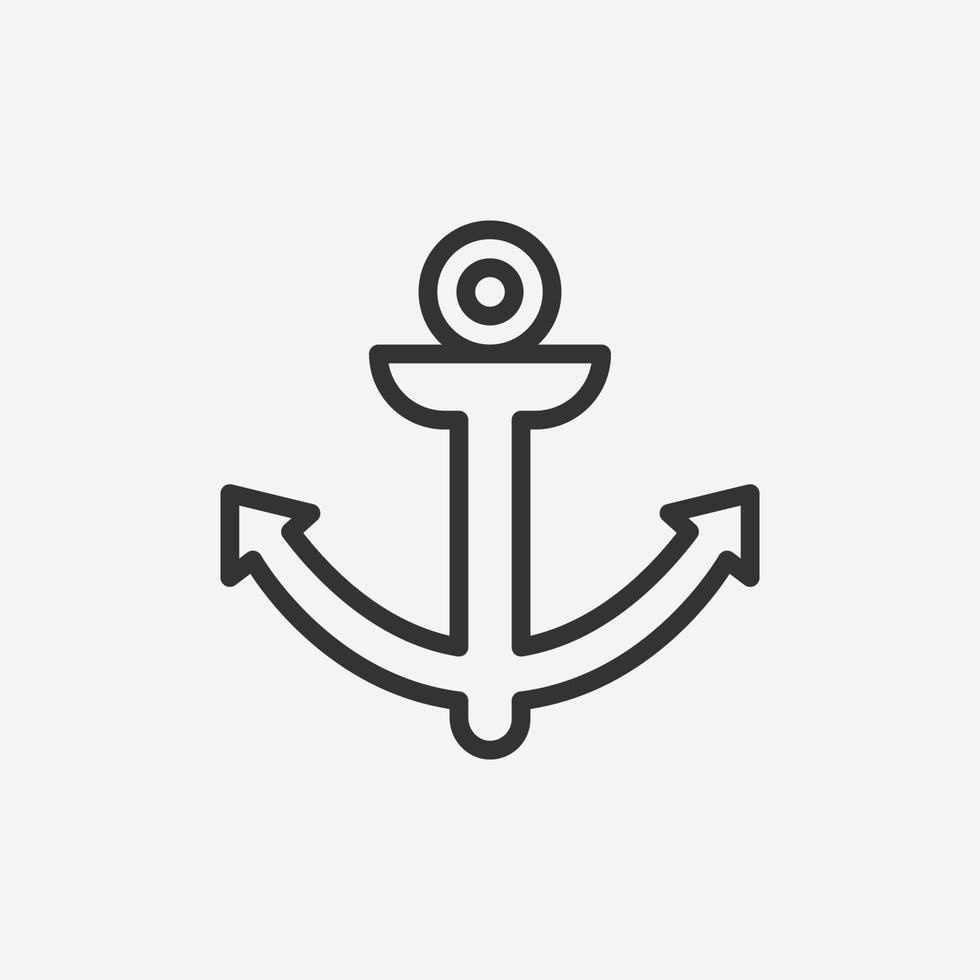 conjunto de iconos de vector de ancla de barco. diseño vectorial de iconos marinos aislados