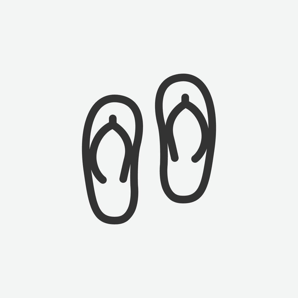 Sandal vector icon set. Isolated footwear icon vector design