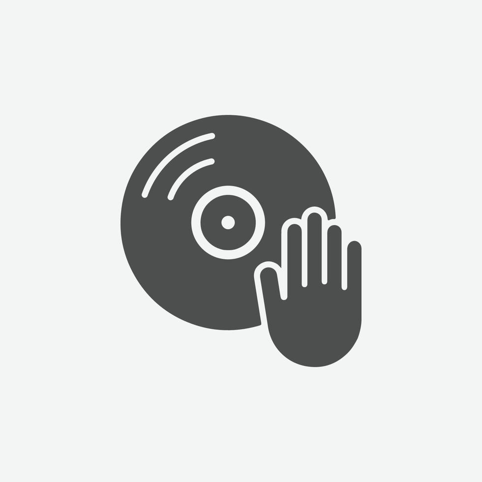 Dj vector symbol. Filled style sign for mobile concept and web design.