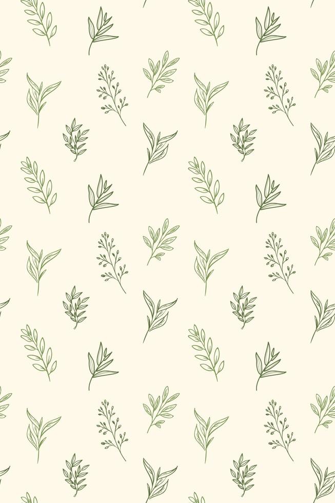 Abstract floral seamless pattern drawn. Modern style seamless floral pattern, light simple spring background. Vector illustration