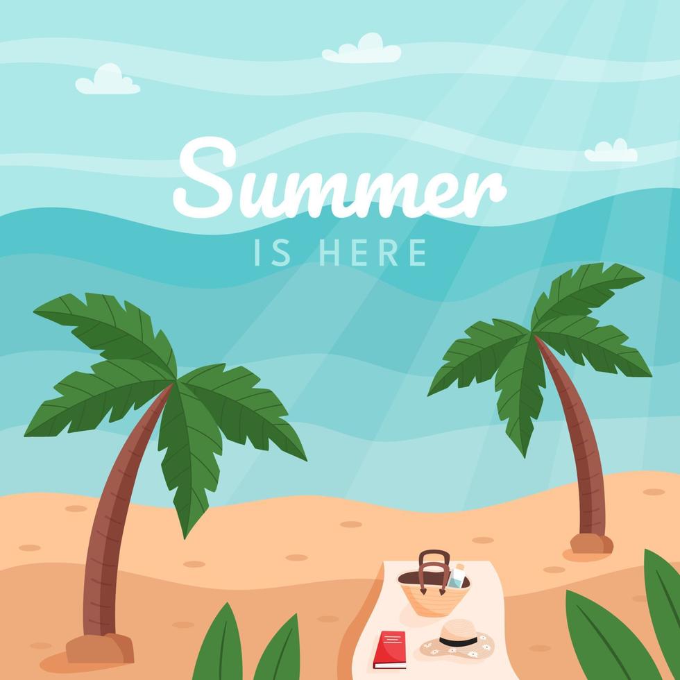 Flat summer post vector