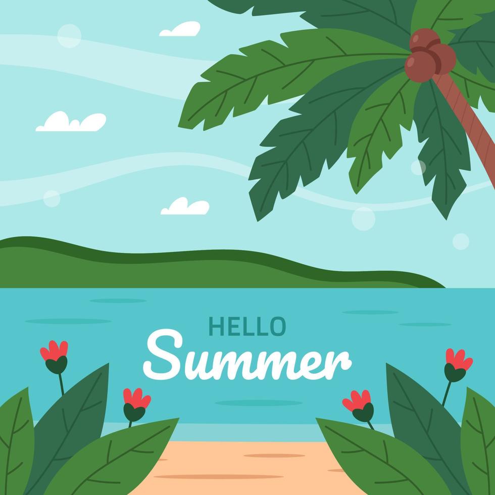 Flat summer post vector