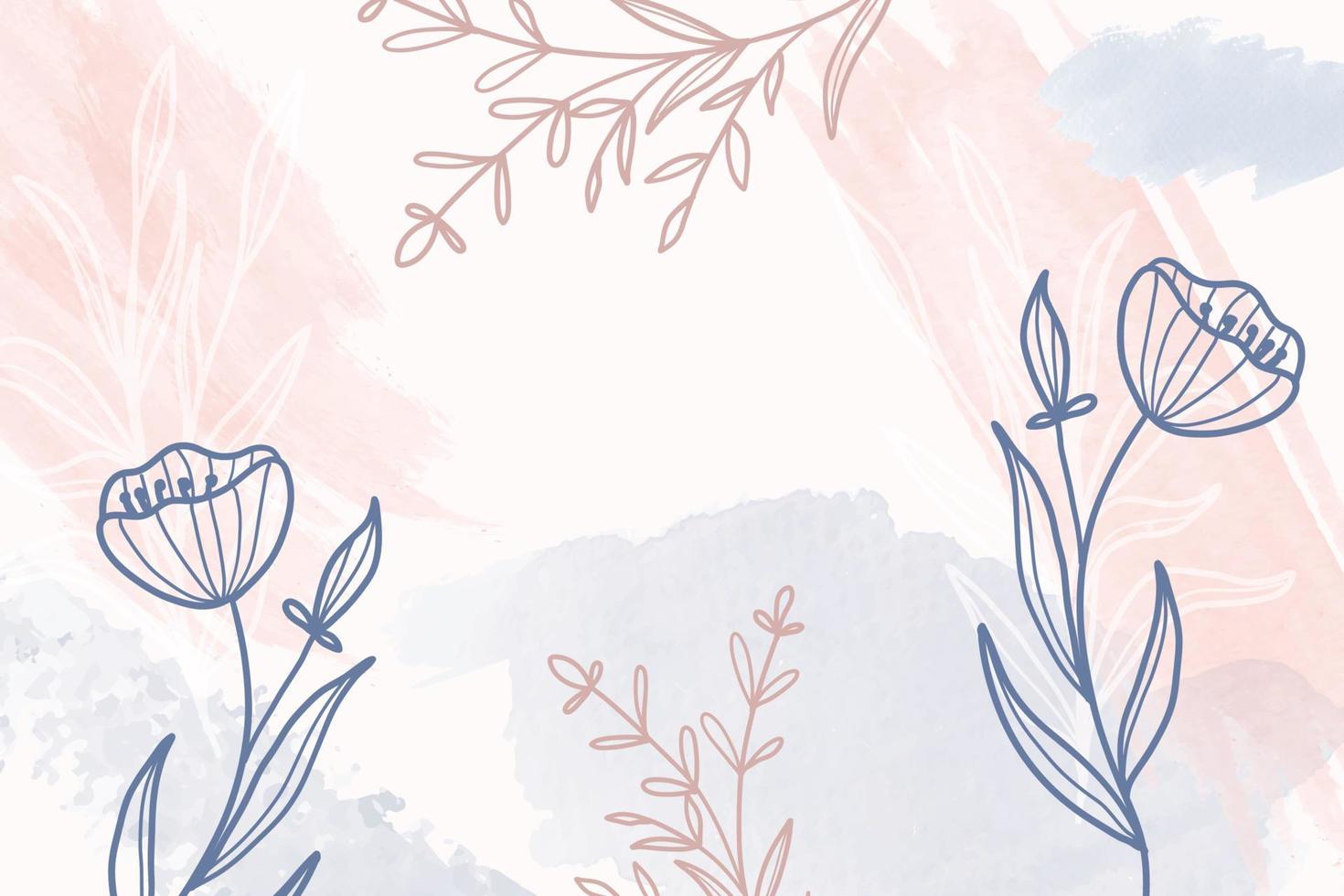 Hand drawn background with flowers. Vector illustration hand drawn flowers