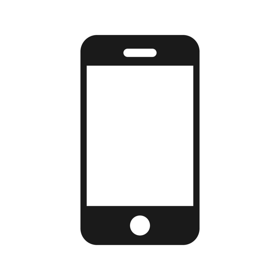 Phone icon vector with blank screen. isolated on white background