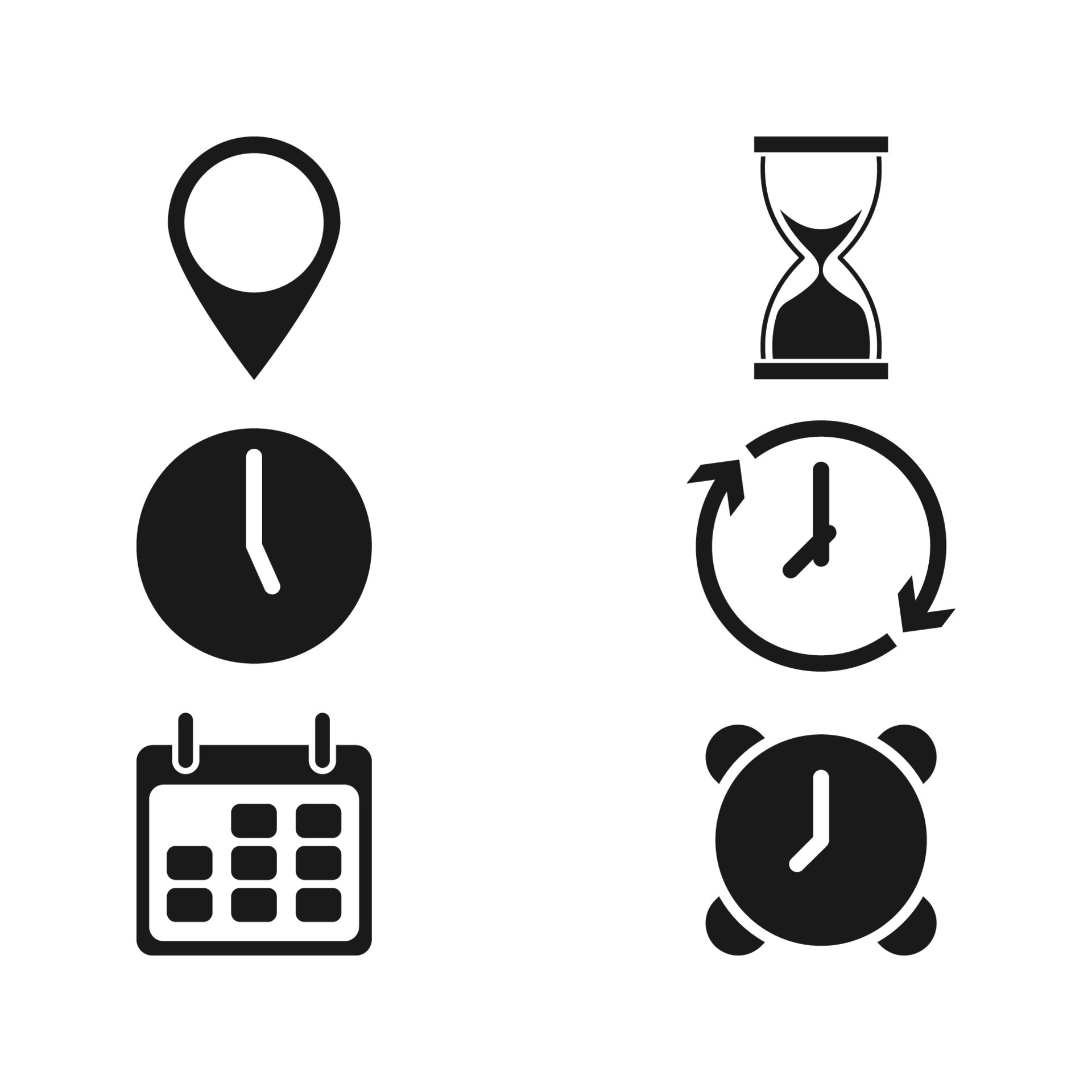 Analog clock flat vector icon symbol of time chronometer with hour