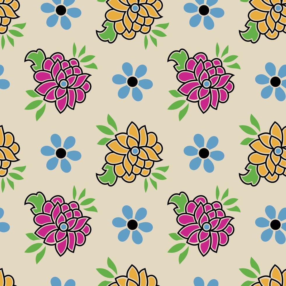 Pattern of Small Motifs. Print block for fabric oriental vector graphic