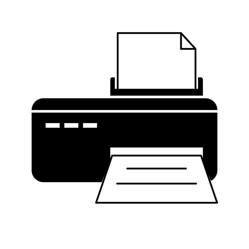 Printer icon solid illustration, pictogram isolated on white background vector
