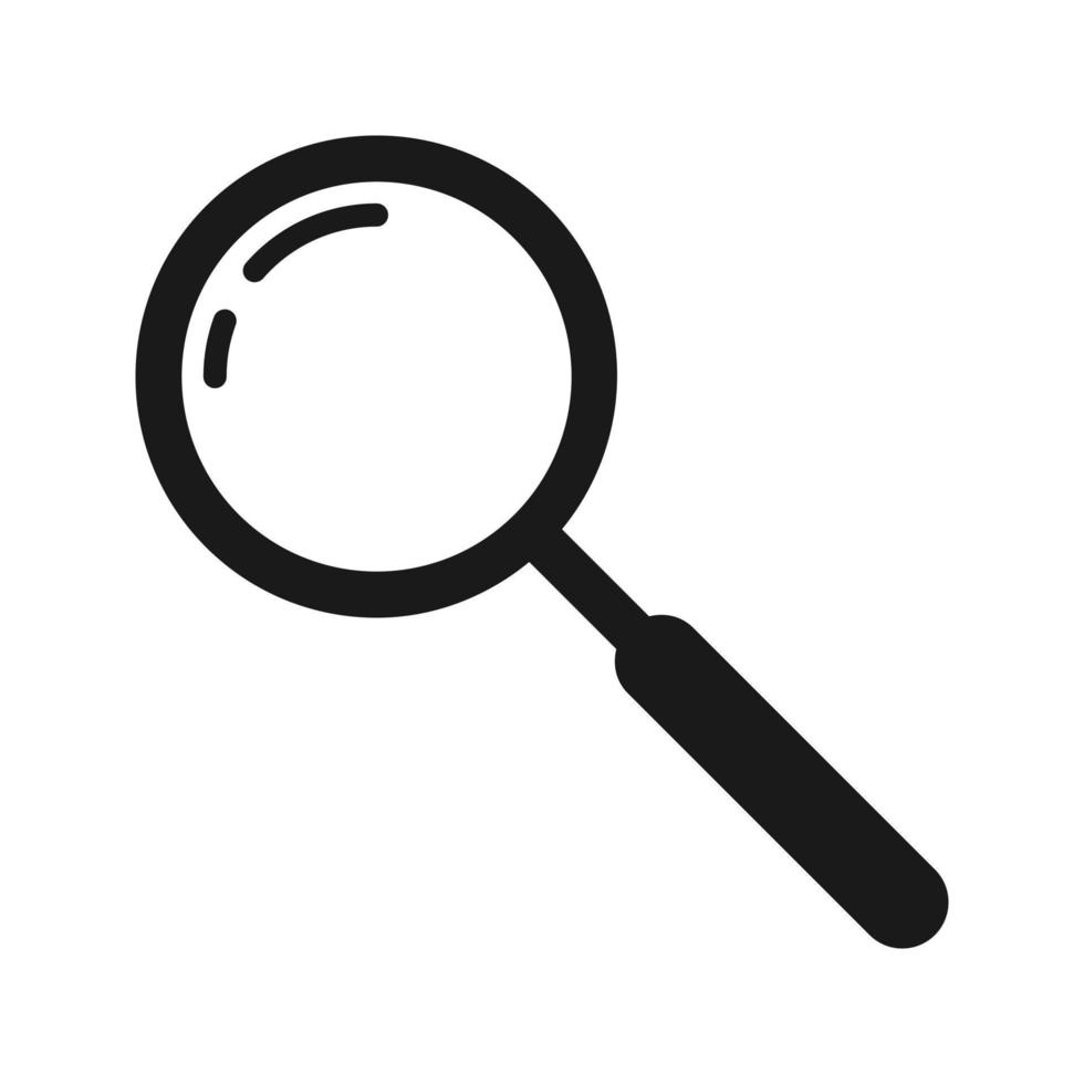 Search icon vector. Glyph symbol magnifying glass. vector