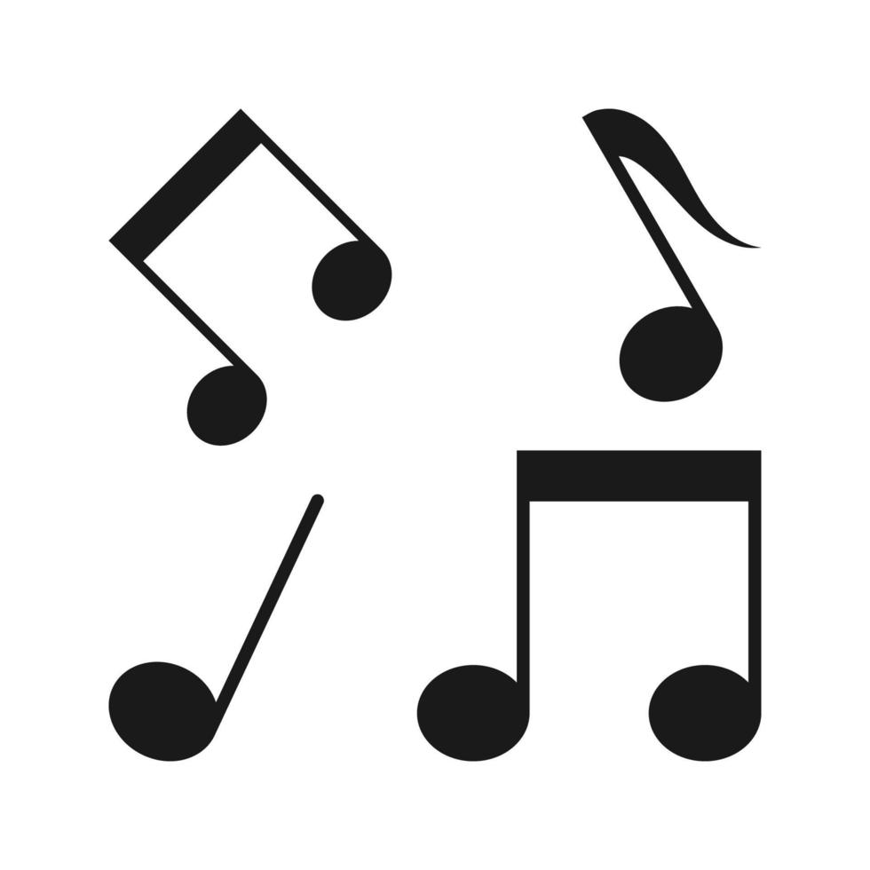 icono de colección notas musicales, canción, melodía y tono vector color editable