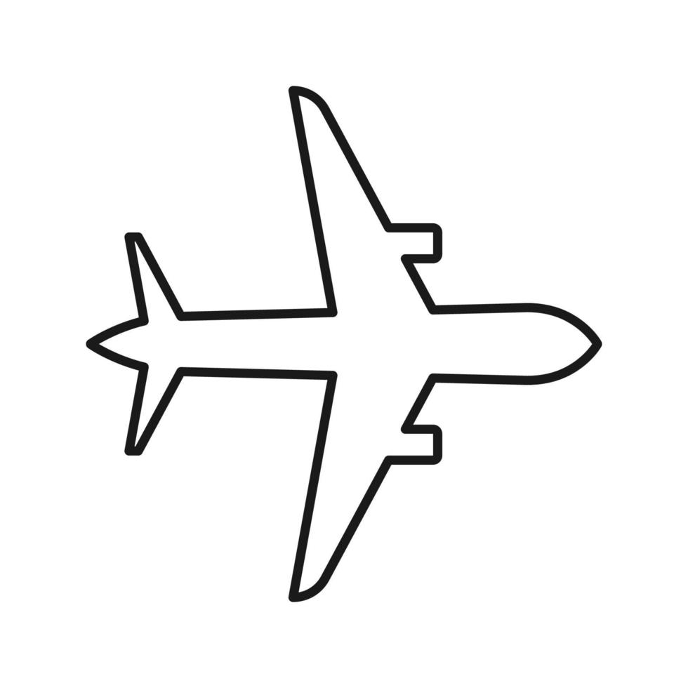 Airplane icon vector template. Symbol of airplane sign color editable on blank background