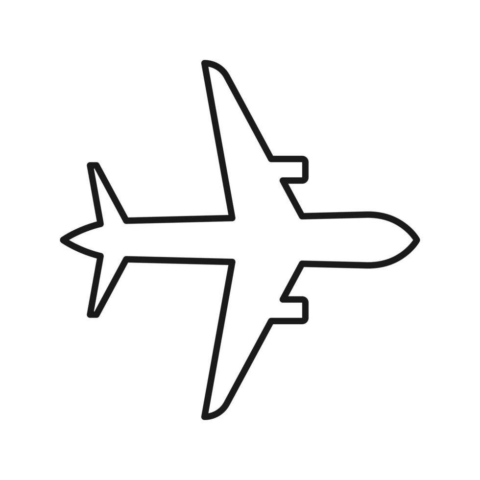 Airplane icon vector template. Symbol of airplane sign color editable on blank background