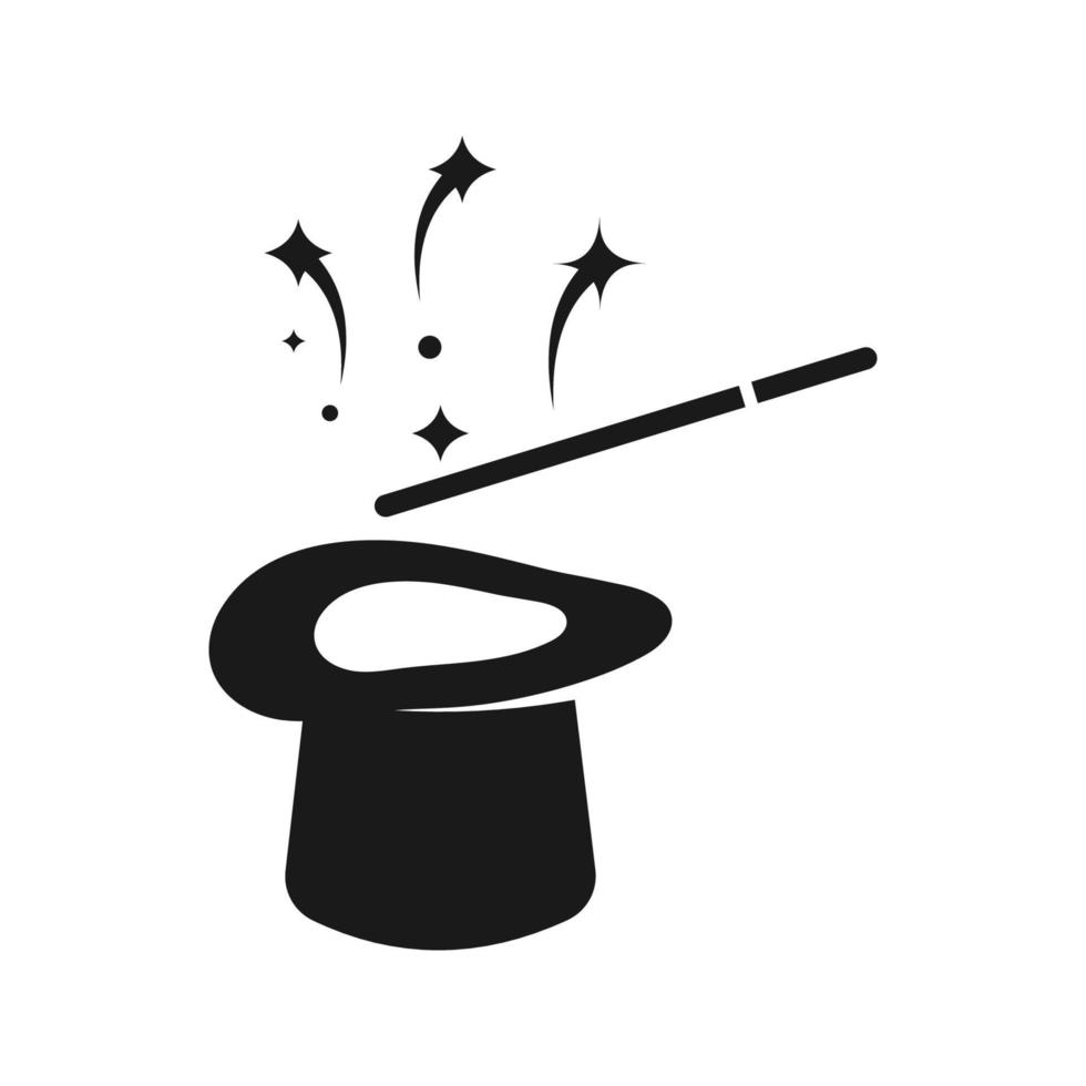 Icon vector of Wand Magic hat template, color editable
