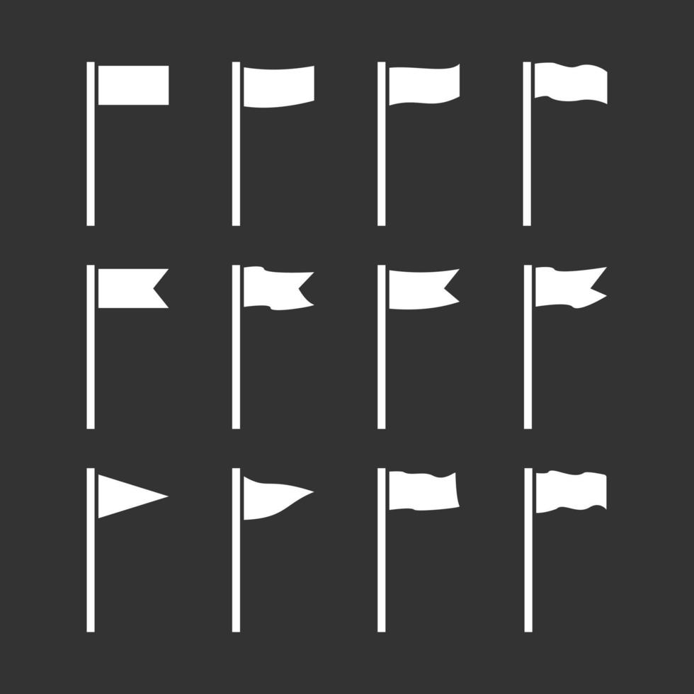 conjunto de diferentes iconos de bandera ilustración vectorial eps 10 vector