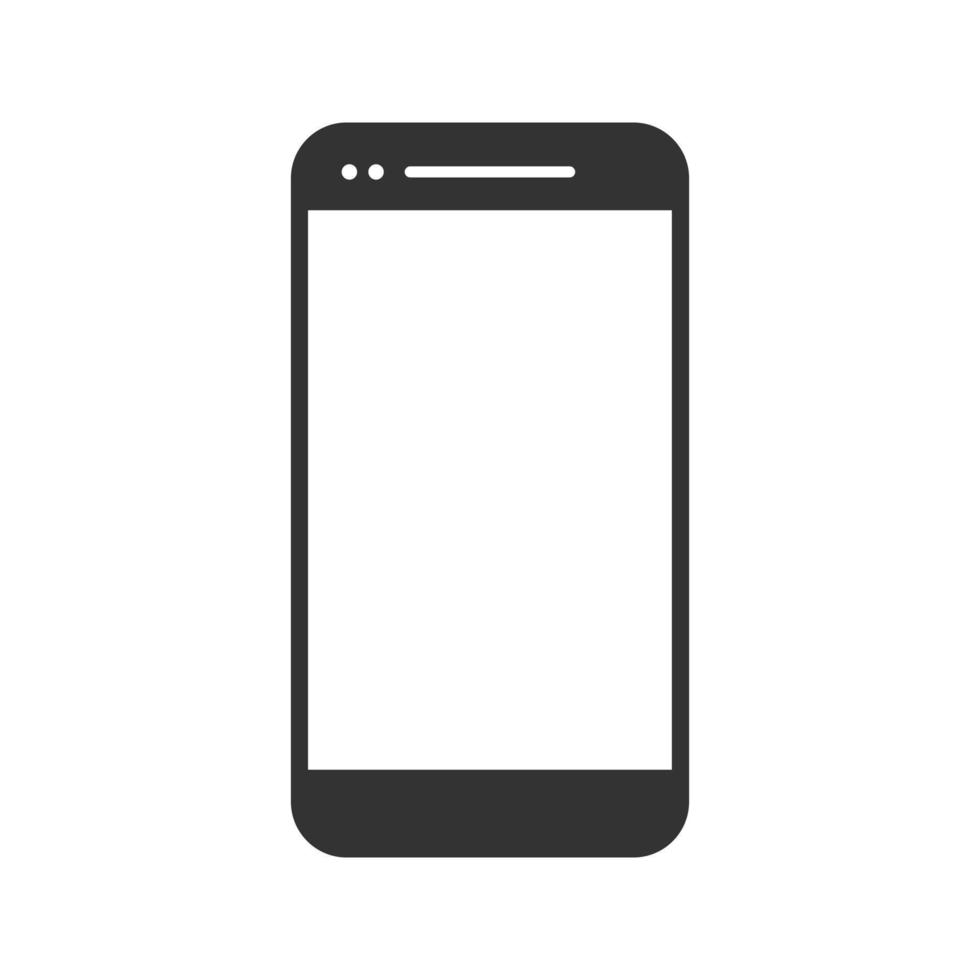 Phone icon vector with blank screen. isolated on white background