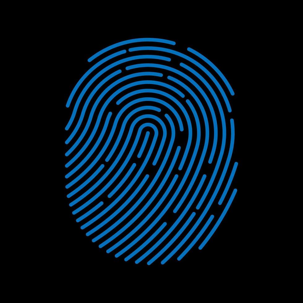 Fingerprint icon. Digital security authentication concept. vector