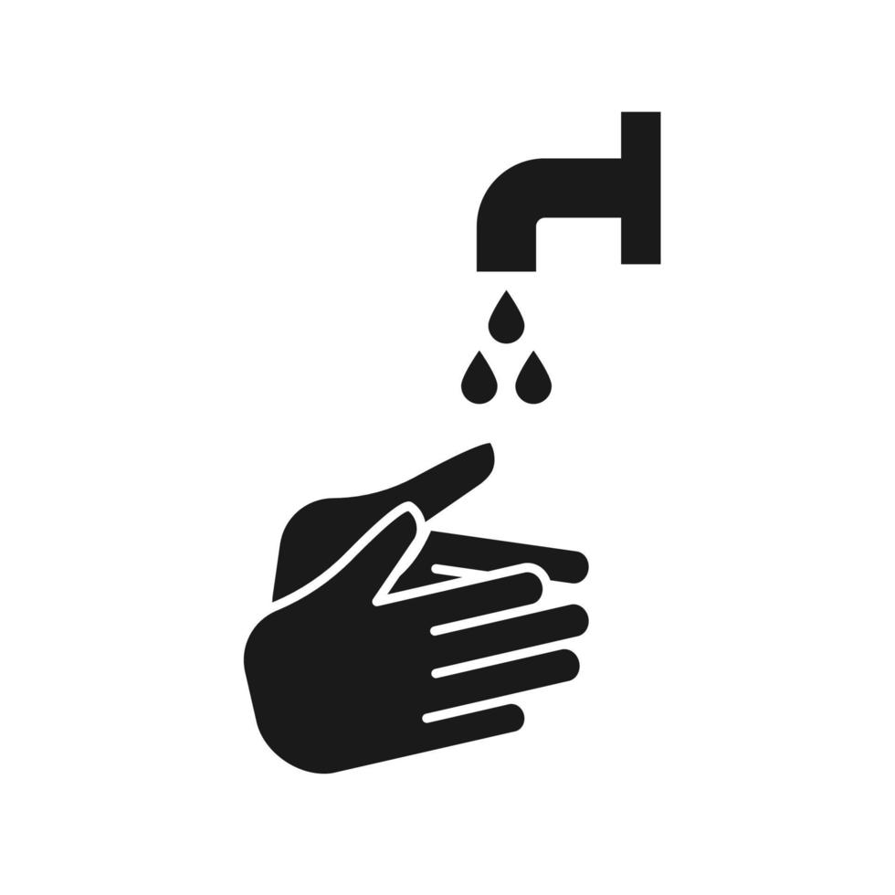icono de lavado de manos estilo plano ilustración vectorial diseño de moda color editable vector