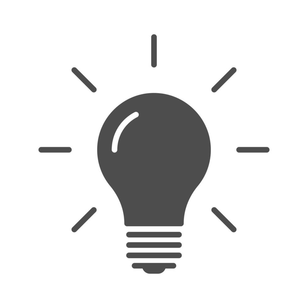 lamp icon - light bulb vector illustration flat style in trendy design