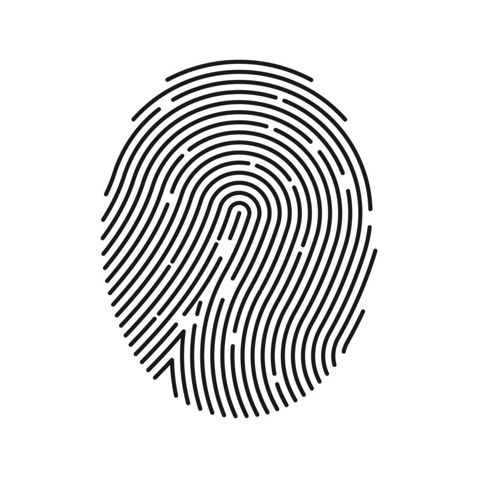 Fingerprint icon. Digital security authentication concept. vector