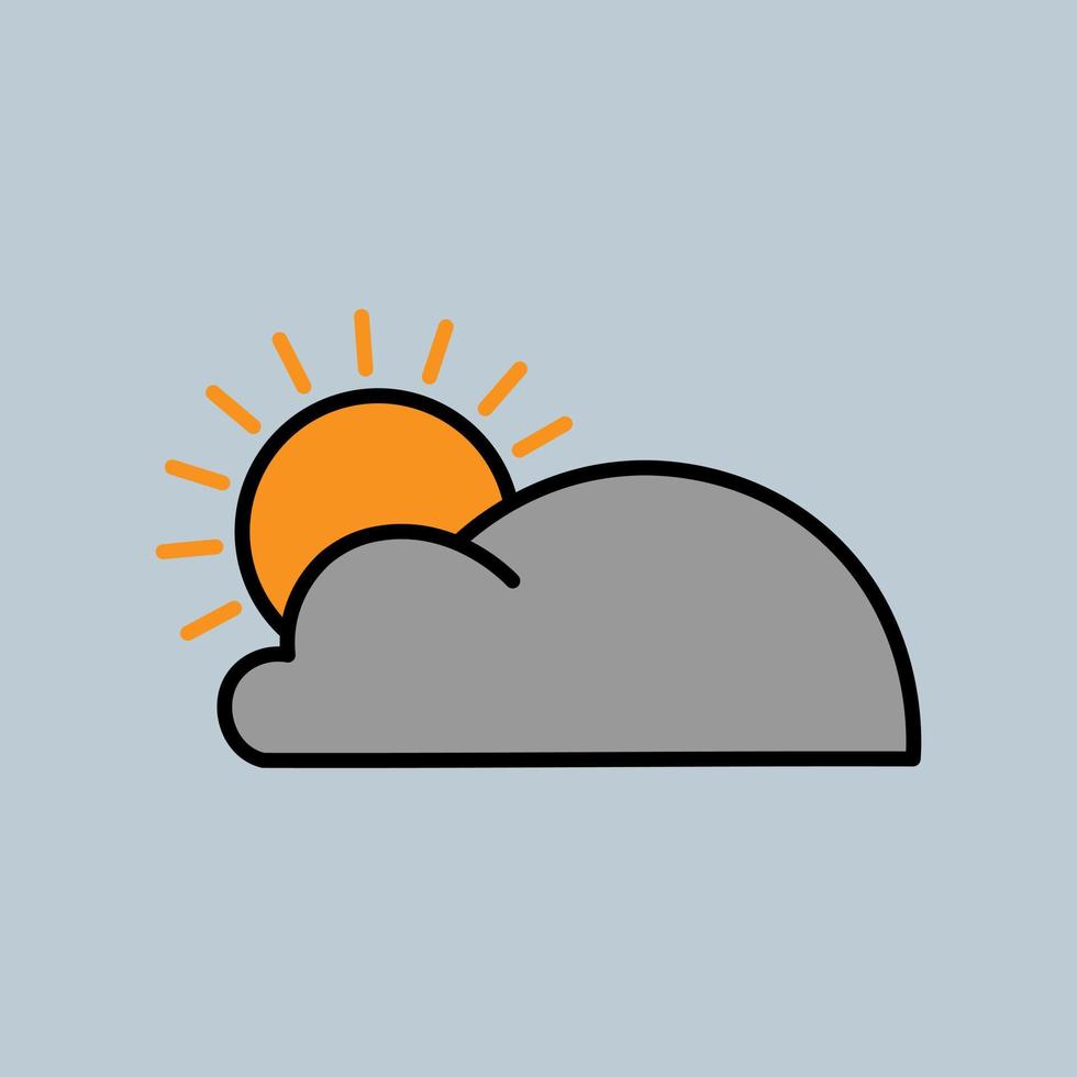 el sol y la nube icon.vector vector