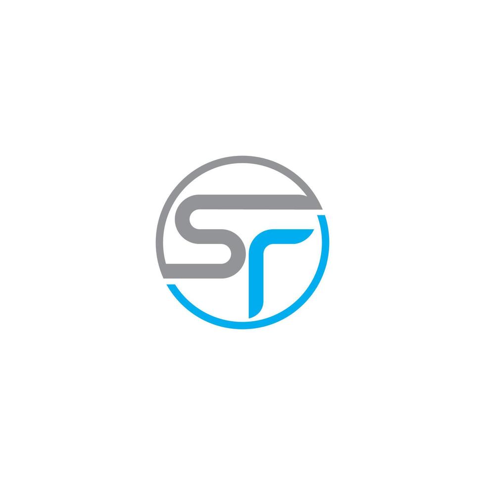 Circle shape SF initials logo template vector